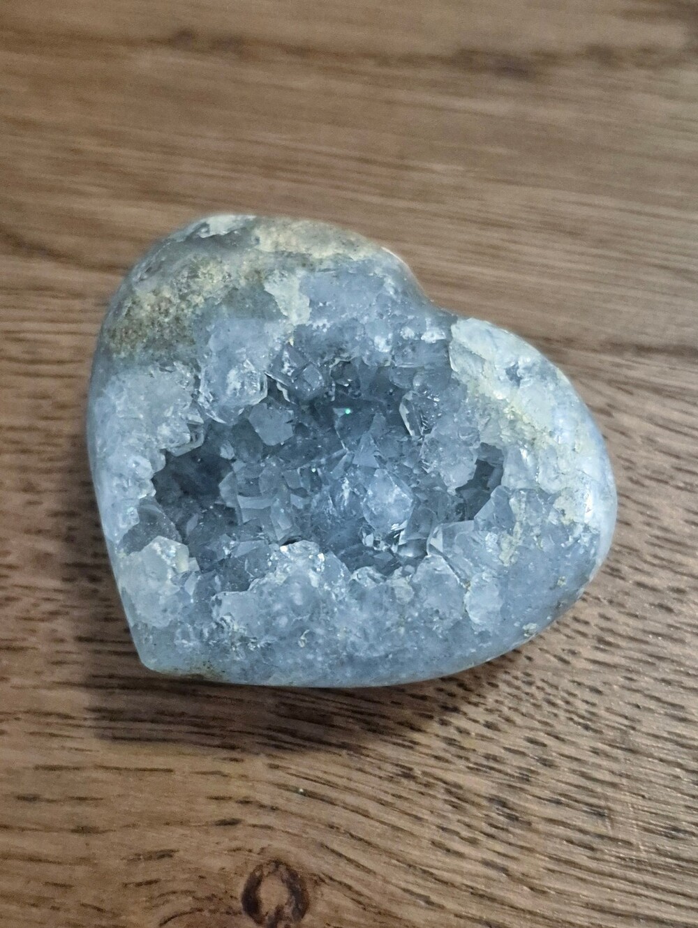 Blue Celestite Heart Geode Crystal